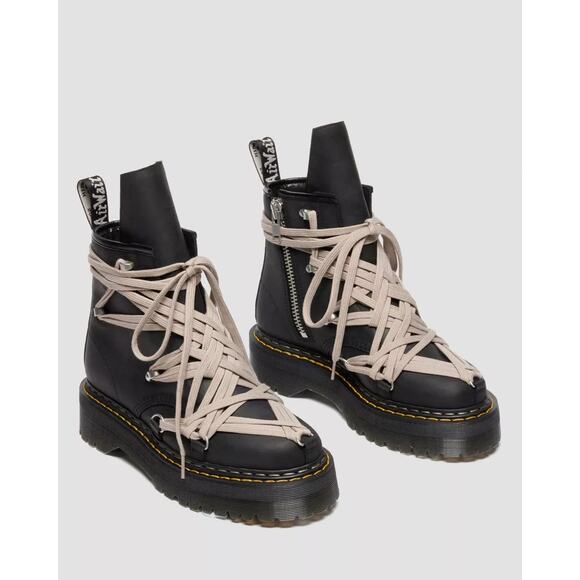 DR. MARTENS X RICK OWENS FW25 1460 QUAD SOLE MEGALACE BOOT OILY NUBUCK COW main image 6